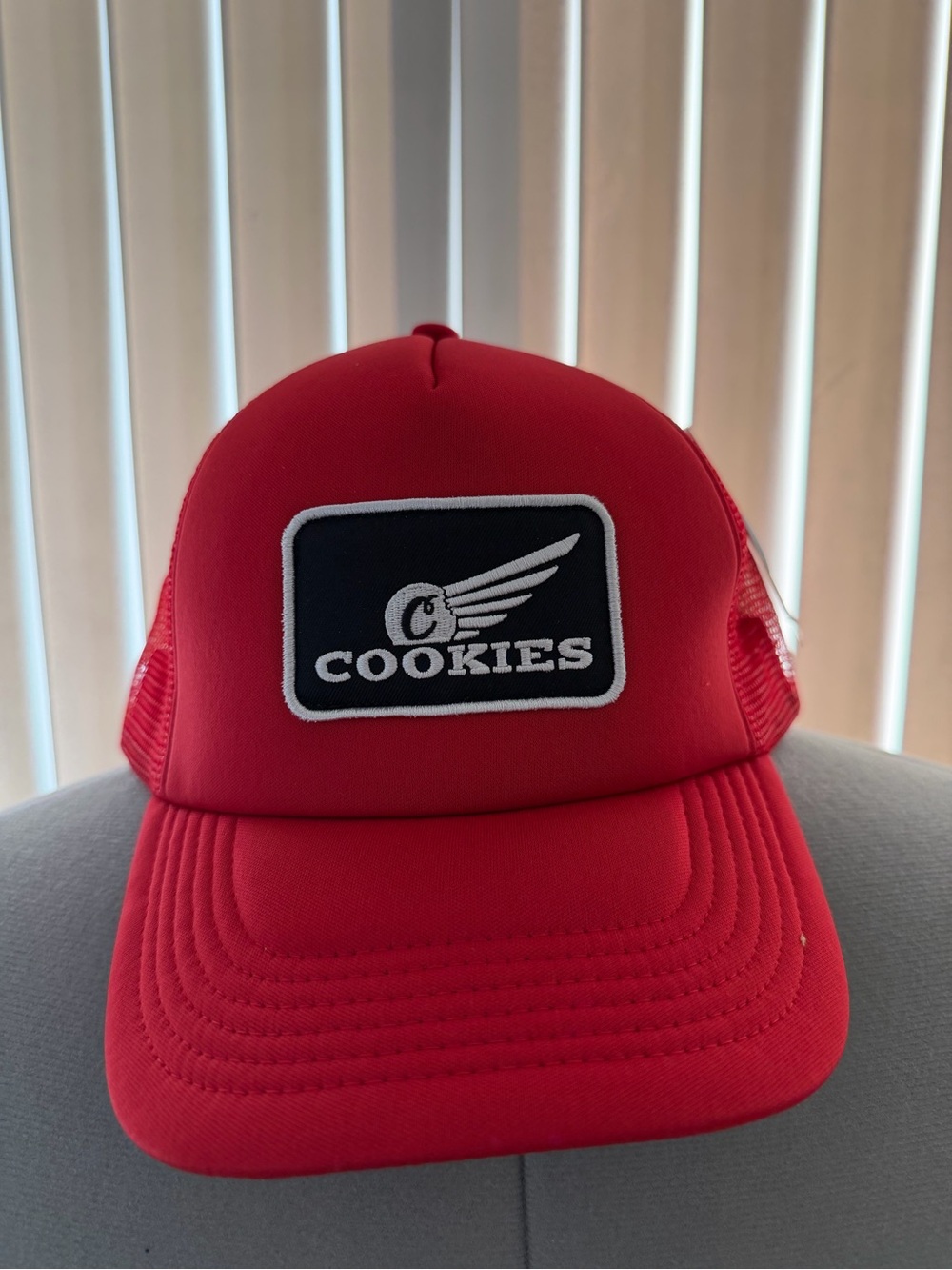 Cookies Red Trucker Hat with Black & White Patch